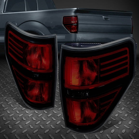 Nuvision for 09-14 Ford F150 Pair Smoked Lens Tail Light Brake Lamps W/O Bulb Sockets