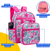 J World Girls Duet 16 Kids Backpack & Detachable Lunchbox Set, Blue Raspberry