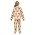 thumbnail image 3 of Fluffy Pajamas Set Fuzzy Winter Warm Pj Sets Pullover Tops and Long Pants Leopard Print Bow X-Small, 3 of 8