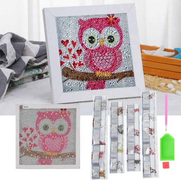 Easy 5D Painting Kit, Owl Pattern Painting Handcraft DIY By Numbers Rhinestone Paintings For Adult Children Wall Art Decoration