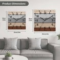 thumbnail image 5 of Brown Grey Wooden Wall Clock Silent Non Ticking, Vintage Stripe Farmhouse Wood Grain Ombre Square Wall Clocks Battery Operated, Decor Clock for Home Office, Living Room, Kitchen, 12 Inch, 5 of 9