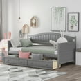 thumbnail image 2 of Twin Wooden Daybed with 2 Drawers, Sofa Bed for Bedroom Living Room, White, 2 of 9
