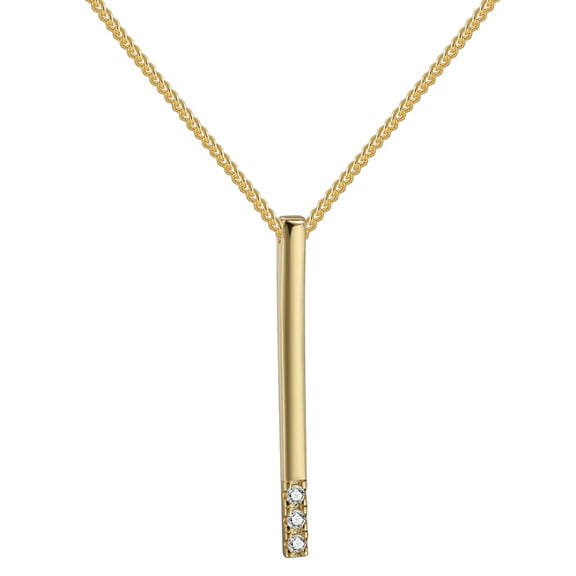 Dainty Gold Plated CZ Tiny Stick Bar Pendant Necklace Minimalist 18K Gold Plated Bar Necklace Ladies Adjustable Chain For Women Gift