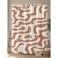 thumbnail image 4 of Abstract Lines Shower Curtain, Brown Water Ripple Modern Art Simple Style Waterproof Shower Curtain Set with 12 Hooks Lightweight Washable Fabric Shower Curtains for Bathroom 36x72 Inches, 4 of 6