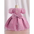 thumbnail image 4 of HLONK Robe de Fête en Dentelle pour Bébé Fille, Perles Décoratives, Robe Tutu pour Mariage Anniversaire, Robe Mignonne avec Nœud, 4 of 7