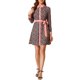 thumbnail image 2 of INSPIRE CHIC Camisa de vestido de flores vintage de manga larga con cuello contrastante y botones para mujer S Azul, 2 of 7