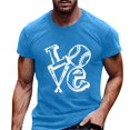 thumbnail image 4 of GZWYHT Mens T-Shirts,Mens Graphic T-Shirts Men's Summer Baseball Letter Printed Round Neck Short Sleeved T Shirt Tshirts Shirts,Men Clothing Blue M, 4 of 4