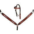 thumbnail image 2 of Horse Western Arrow Tooled Leather Browband Headstall Breast Collar Tack Set 78HR31B, 2 of 2
