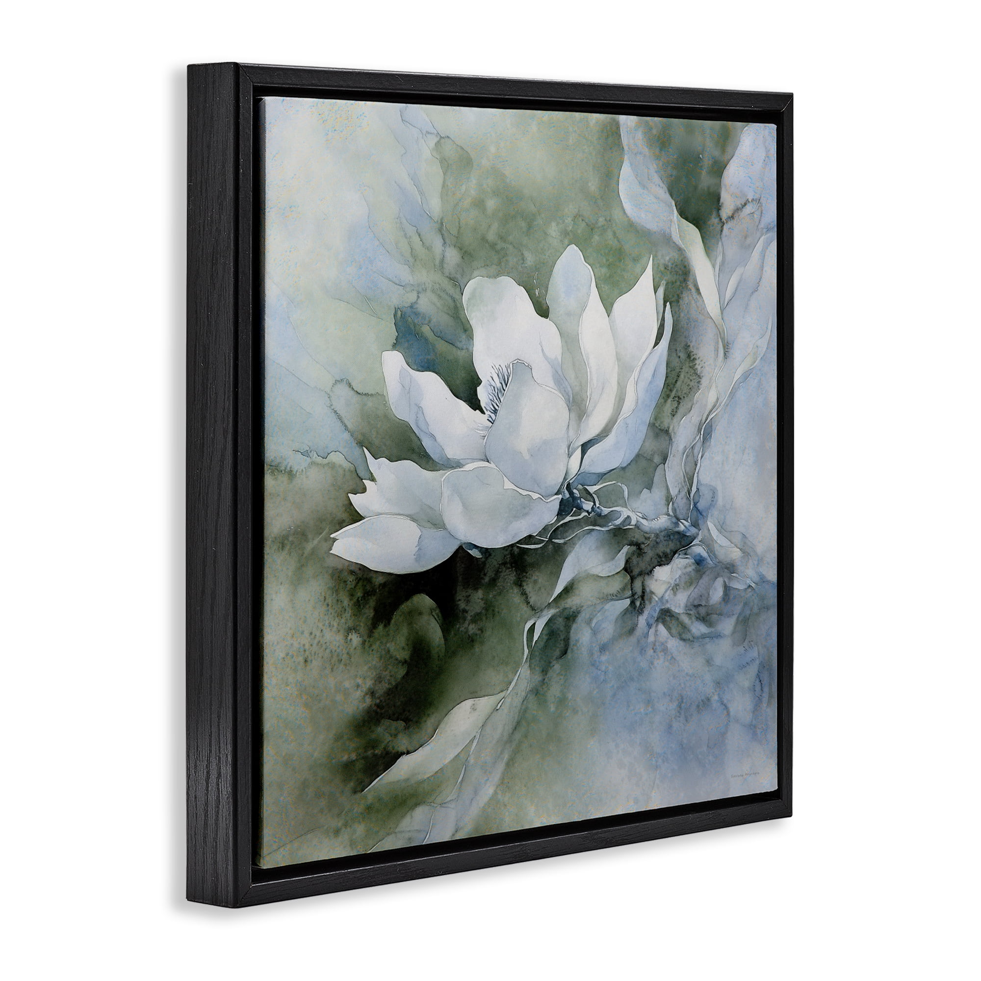 Stupell Industries Fluid Whimsical Flower Black Framed Floater Canvas Wall Art, design by Svetlana Aleynikova
