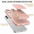 thumbnail image 6 of Dteck Hidden Wallet Cash Slot Case for iPhone 16 Plus, Heavy Duty Hard PC + Soft TPU Bumper Protective Rugged Cover with Built-in Mirror, Shockproof Dual Credit Card Holder Slim Case, Rosegold, 6 of 6