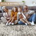 thumbnail image 2 of GlowSol 6' x 9' Washable Rugs Vintage Boho Area Rug Farmhouse Distressed Medallion Area Rug Non-Slip Low Pile Rug, Camel, 2 of 7
