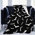 thumbnail image 5 of LSLJS Flannel Throw Blankets - 28.4"x39.3" Black Bat Floral Pattern Plush Throw Blankets Cozy Skin-friendly Breathable Nap Blankets Warm Decorative Blankets Holloween Christmas Gifts for Couch Sofa, 5 of 5