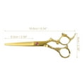 thumbnail image 2 of Hair Scissors Hair Cutting Scissors Stainless Steel Razor Hair Trimming Scissors 6.5" Long Gold Tone, 2 of 6