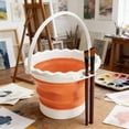 thumbnail image 1 of Cubo de agua plegable de silicona para arte | Vaso plegable para lavar pinceles | Recipiente portátil para lavar pinturas acrílicas, acuarelas y óleos, 1 of 6