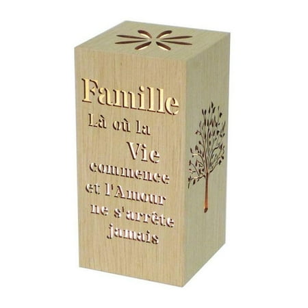 

8 Wood Veneer LED Famille La Ou La Vie Commence Et L Amour Ne S Arrete Jamais Night Light