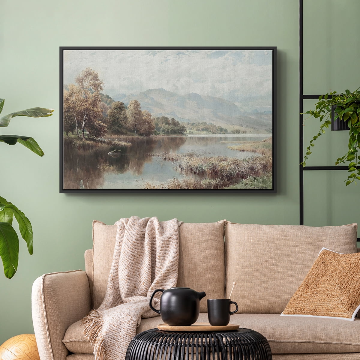 Vintage Landscape-XXIV By Wexford Home Framed in Black Wood Gallery Wrapped Canvas 27 in. x 41 in.