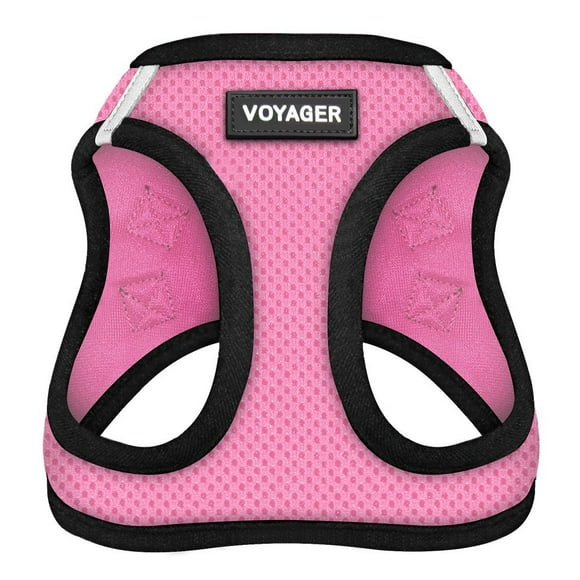 Voyager Step-In Air Dog Harness - All Weather Mesh Step in Vest Harness for Small and Medium Dogs by Best Pet Supplies - Pink Base, L (Chest: 18 - 20.5")