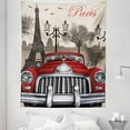 thumbnail image 1 of Landscape Tapestry, European Parisian City Scenery with Old Auto Mousque and Eiffel Silhouette Art, Fabric Wall Hanging Decor for Bedroom Living Room Dorm, 5 Sizes, Red Cream Grey, by Ambesonne, 1 of 1