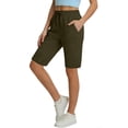 thumbnail image 2 of Women's 15-Inch Hiking Bermuda Shorts with Side Cargo Pockets and Stretch Waistband, Soft Quick-Dry Fabric for All Day Comfort Army Green L, 2 of 4