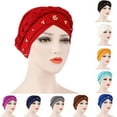 thumbnail image 3 of Limei Women Turban,Colorful Floral Printed One Plait Elegant Stretch Turban Head Wrap for Cancer Chemo (Sapphire Blue), 3 of 7