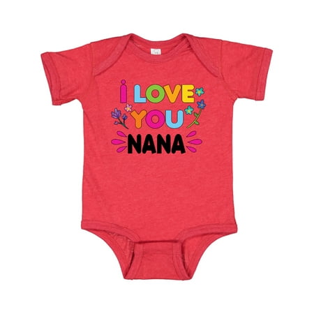 

Inktastic I Love You Nana with Flowers Gift Baby Girl Bodysuit