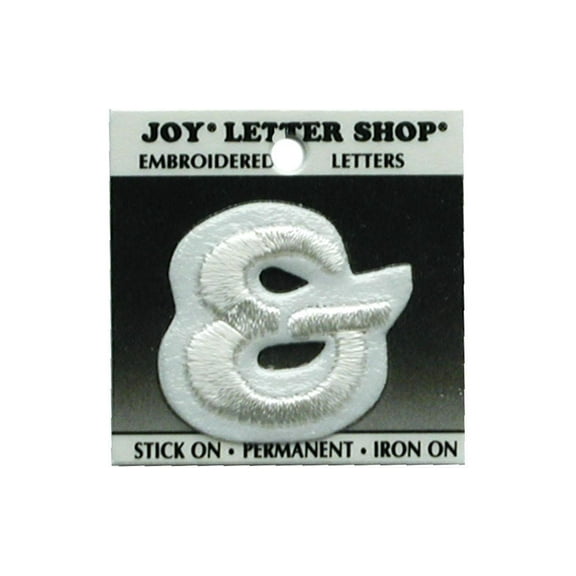 Joy Applique Letter Iron On Cooper 1.5" White &