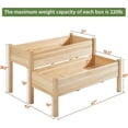 thumbnail image 2 of 47x41x30in Wooden Raised Garden Bed Horticulture Outdoor 2 Tiers Elevated Planter Grow Box for Herb with Legs & Drainage Holes, 2 of 6