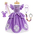thumbnail image 1 of Sophia el primer disfraz de Anime niñas vestido de princesa púrpura Floral vestido de baile niños carnaval fiesta ropa Sofía Cosplay Robes2T (etiqueta 100) Gao Jinjia LED, 1 of 2