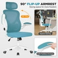 thumbnail image 4 of BestOffice Computer Office Chair High Back Ergonomic Swivel Task, Lumbar Support Adjustable Headrest Flip-up Armrests for Home Office, Blue, 4 of 7