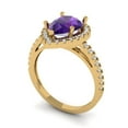 thumbnail image 2 of Halo Engagement Ring for Women - 2.38ct Natural Amethyst in 14K Yellow Gold Promise Ring, 2 of 7