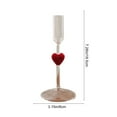 thumbnail image 3 of chaungfeng High Foot Heart-shaped Glass Taper Candle Holders, Candlestick Holder Decor, Tea Candle Sticks, for Christmas Parties Wedding Receptions Table Centerpiece Decorations(Red), 3 of 6