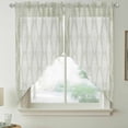thumbnail image 2 of Sage Green Swag Curtains for Kitchen/Bedroom/Living Room, Vintage Elegant Abstract Art Scalloped Curtains 63 Inch Long, Rod Pocket Window Swag Topper Curtains Valances 2 Panels Set 36"x63", 2 of 8