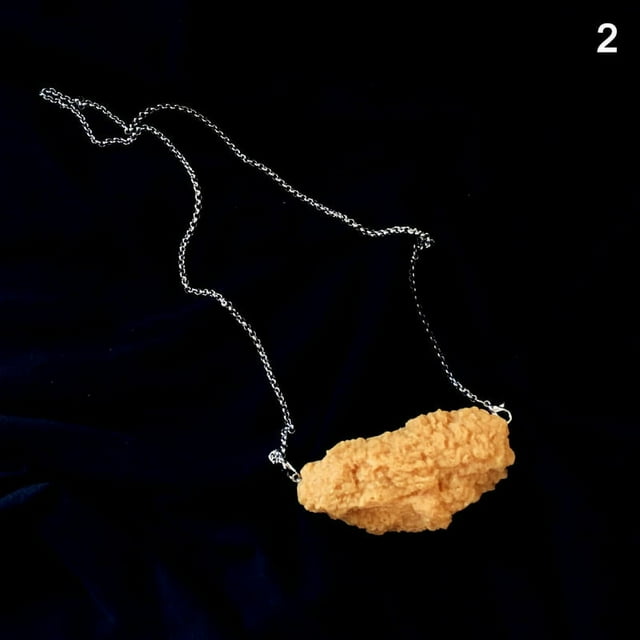 Simulation Poulets Frits Pendentif Nourriture Réaliste Collier Chaîne Cou Durable Cadeau Nouveau