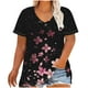 thumbnail image 2 of Puntoco Liquidación de blusas cortas para mujer Camisa básica estampada de manga corta con cuello en V y talla grande para mujer, 2 of 5