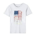 thumbnail image 4 of Womens 4Th of July Summer T-Shirts Round Neck Short Sleeve Tops American Flag Printed Tunic Tops Pullover Sweater Blouses Patriotic T-Shirts Retro Dressy Tops Shirt Going Out Beach Clothes, 4 of 5