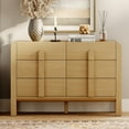 thumbnail image 5 of 6 Drawer Dresser and Nightstand Sets for Bedroom, 3 Pcs Bedroom Set，Night Stand Set of 2, Double Dresser with Curved Profile Design, Wood Chest of Drawers Mid Century Storage Cabinet Set, 5 of 11