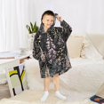 thumbnail image 6 of FORMRS Wearable Blanket Hoodie with Sleeves for Kids Cozy Flannel Sweatshirt, Dark Flowers Pattern, 6 of 7