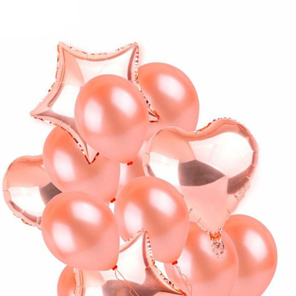 Rose Gold Series Foil Latex Balloon Set Helium Star Wedding Birthday Party Decor 