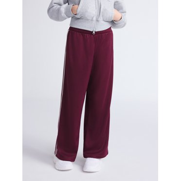 Weekend Academy Girls Wide Leg Track Pants with Side Stripes, Sizes 4-18