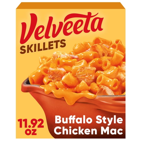 Velveeta Skillets Buffalo Style Chicken Mac One Pan Dinner Kit with Cheese Sauce, Pasta and Seasonings, 11.92 oz Box