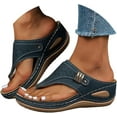 thumbnail image 6 of HeaCare Orthopedic Sandals for Women 2025,Summer Slip On Beach Sandals Dressy Arch Support Wedge Sandal Vintage Wide Width Flip Flops Casual Boho Slipper, 6 of 11