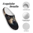 thumbnail image 5 of Xecao Tribal Style Raccoon Print Cotton Slippers Fuzzy Warm Cozy Slippers Non Slip House Slippers For Indoor Outdoor Cotton Slippers House Slippers-35/36, 5 of 7