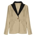 thumbnail image 4 of RXMEKW Slim Lapel Blazer for Women Long Sleeve Button Front Office Jacket for Work Solid Color, 4 of 9