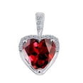 thumbnail image 2 of Mauli Jewels Engagement Necklace for Women 1.83 Carat Adorable Diamond And Heart Shape Gemstone Pendant 4 prongs 10K White Gold With 18'' Box Chain|Silver Chain, 2 of 7