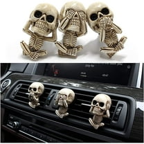 Skull Decor Car Air Freshener Vent Clip Goth Truck Interior Accessories for Men Women Teens Stuff for Jeep Horror Skeleton Auto Scents Halloween Dashboard Decorations Funny Christmas Gifts Dad Mom