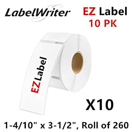 10 Rouleaux d'Étiquettes d'Adresse Blanches Compatibles 30321, 1-4/10 Pouces X 3-1/2 Pouces, 260 Étiquettes/rouleau