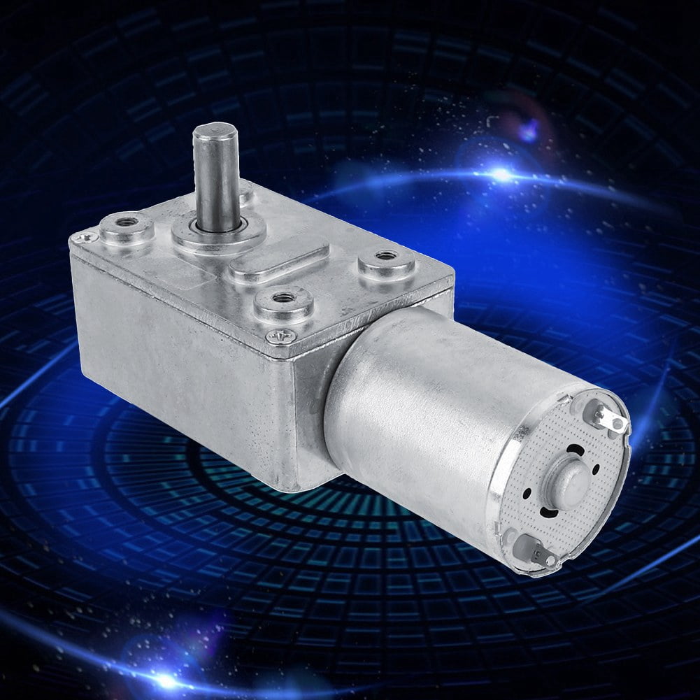 High Torque Metal Gear Motor Silver DC 12V 5RPM Square Electric Reduction Motor 
