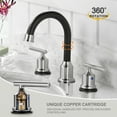 thumbnail image 3 of Wowow Two-Handle 8" Widespread  Bathroom Faucet with Supply Line and Pop Drain in Brushed Nickel and Black, 3 of 7