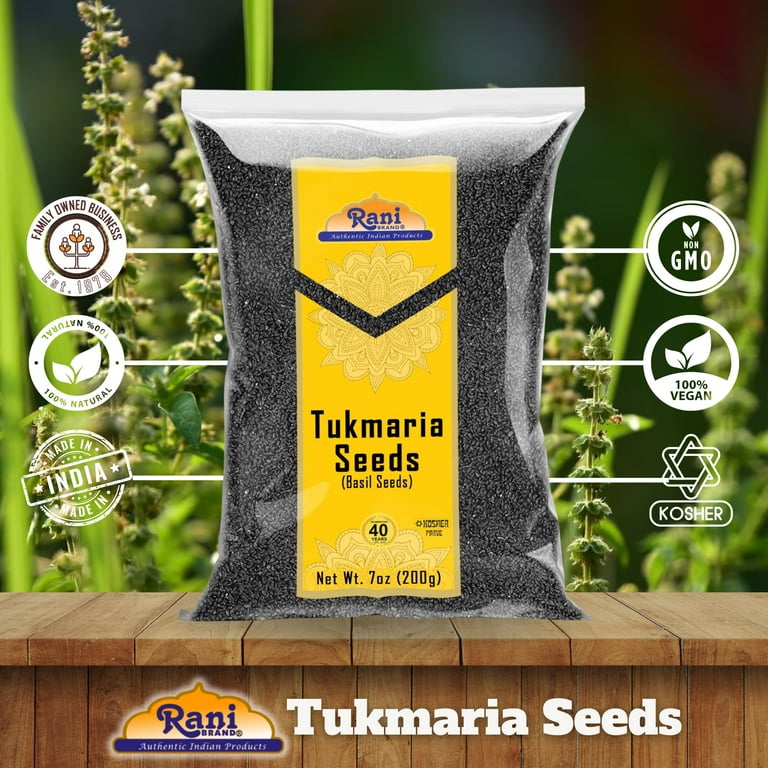 Rani Brand Rani Tukmaria Basil Seeds 7oz 200g for Falooda Sabja