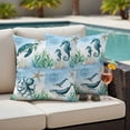 thumbnail image 5 of Outdoor Pillow Covers Nautical Turtle Whales Octopus Waterproof Pillow Cases 20x20 Set of 2, Summer Ocean Beach Theme Throw Pillow Cover Pillowcase for Patio Balcony Couch Garden, 5 of 9